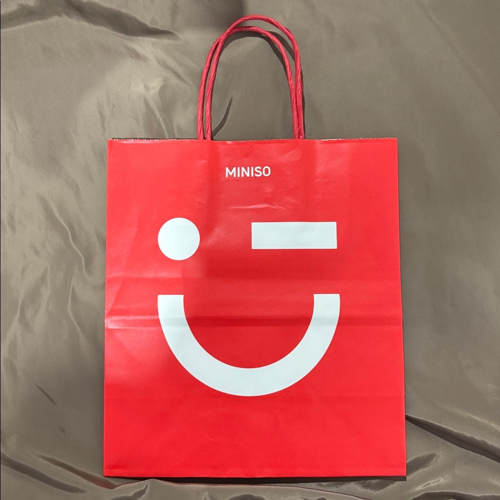 MINISO Bright Red Small Gift Shopping Bag